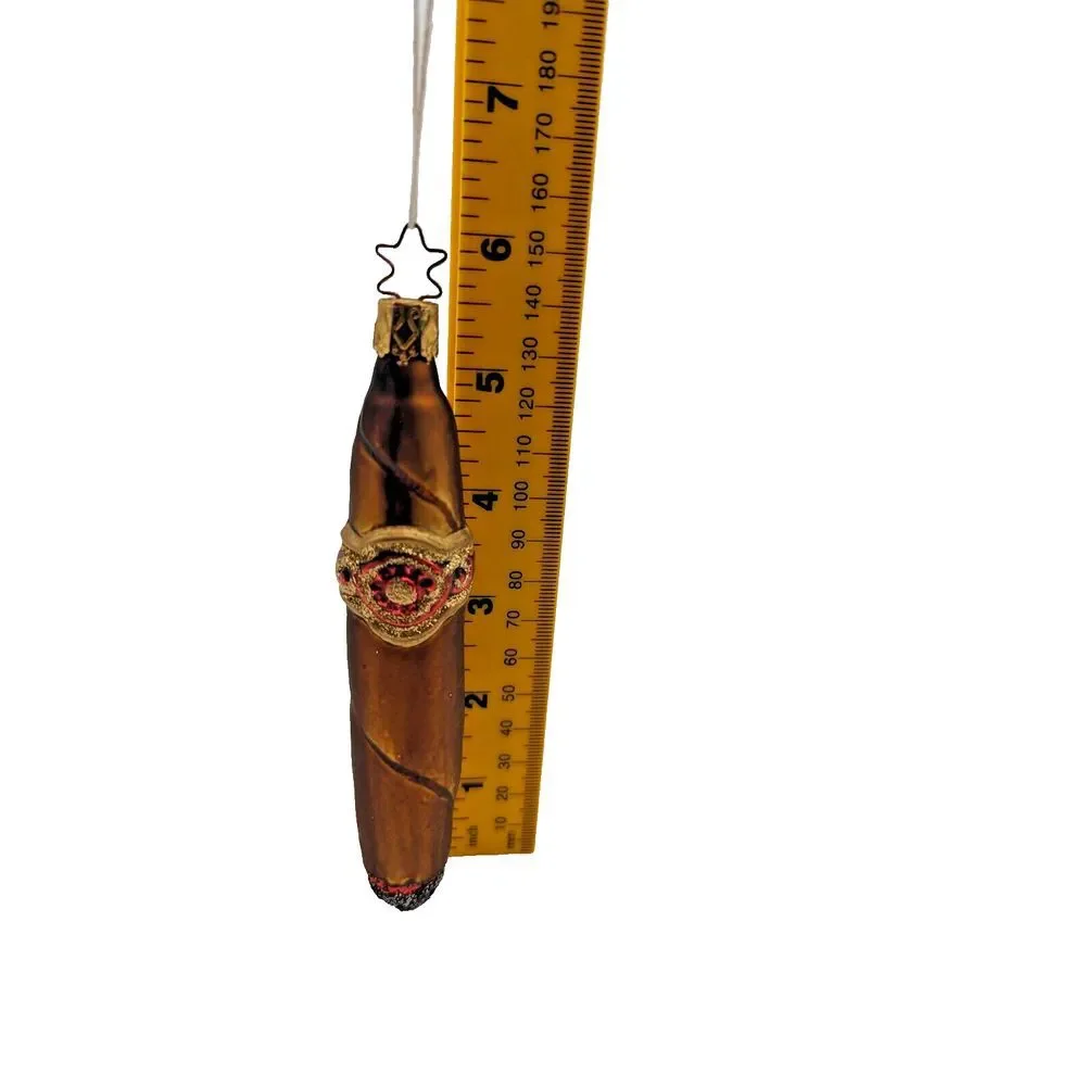 Blown Glass Cigar Ornament Made in Germany‎